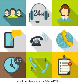 Online consultation icons set. Flat illustration of 9 online consultation vector icons for web