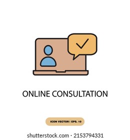 Symbol für Online-Konsultation, Vektorelemente für Infografik-Web
