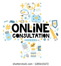 Online consultation. Modern flat vector illustration