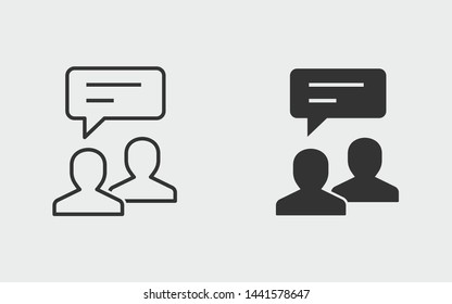 Online consultation vector icon. Black illustration isolated on white. Simple pictogram for graphic and web design.