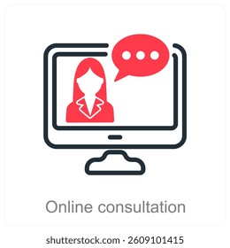 Online Consultation and virtual icon concept