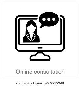 Online Consultation and virtual icon concept
