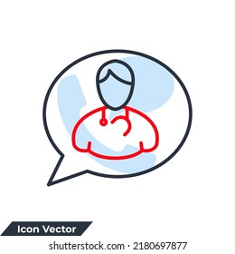 online consulting icon logo vector illustration. online professional doctor symbol template for graphic and web design collection