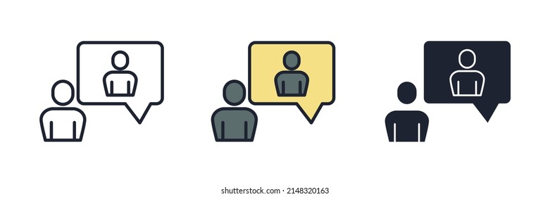 online consulting icon symbol template for graphic and web design collection logo vector illustration