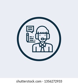 Online Consulting icon thin line style. Symbol from online marketing icon collection. Outline online consulting icon for web design, apps, software, printing usage