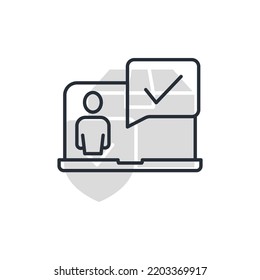 Online Consulting line icon. Simple element illustration. Online Consulting concept outline symbol design.