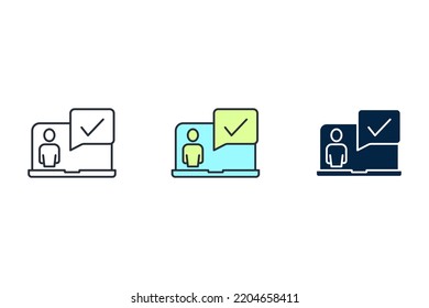 Online Consulting line icon. Simple element illustration. Online Consulting concept outline symbol design.