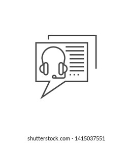 Online Consulting Related Vector Thin Line Icon. Isolated on White Background. Editable Stroke. Vector Illustration.