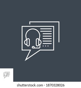 Icono de línea delgada Vector relacionado de consultoría en línea. Aislado en fondo negro. Stroke editable. Ilustración vectorial.