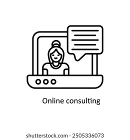 Online consulting vector filled outline Icon Design illustration. Graphic Design Symbol on White background EPS 10 File