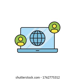 Online consulting vector icon symbol isolated on white background