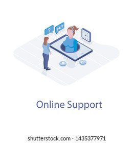 
Online consulting vector isometric illustration 
