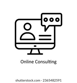 Online Consulting vector  outline icon illustration. EPS 10 File.