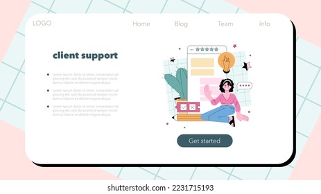 Online consulting web banner or landing page. Online customer support and recommendations. Special expertise, guidance to clients over digital platforms. Flat vector illustration