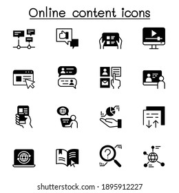 online content icon set vector illustration graphic design