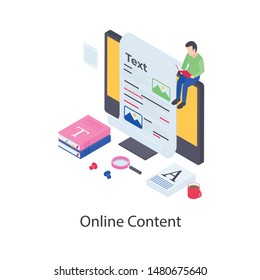 Online content illustration vector design 
