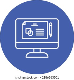 Online-Content-Linie Kreis Symbol Vektorbild. Kann auch für Web-Apps, mobile Apps und Printmedien verwendet werden.