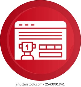 Online Contest Glyph Gradient Button Vector Icon Design