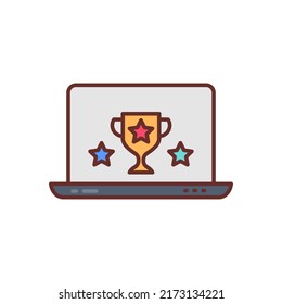 Icono de Concurso en línea en vector. Logotipo