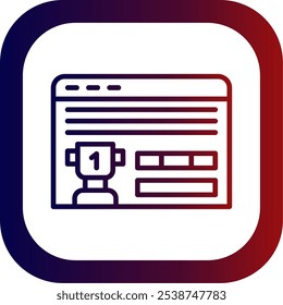 Online Contest Line Gradient Round Corner Vector Icon Design