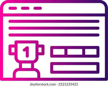 Online Contest Line Gradient Vecor Icon Design