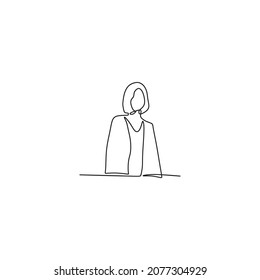 online continuous drawing single line art of woman

