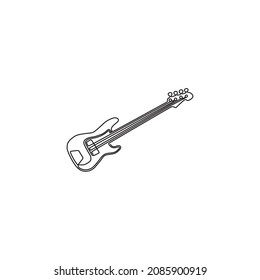 online continuous drawing single line art of guitar
