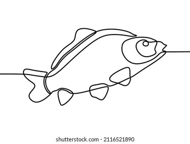 online continuous drawing single line art of fish
