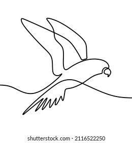 online continuous drawing single line art of bird