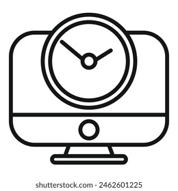 Online contract duration icon outline vector. Meeting online. Business schedule
