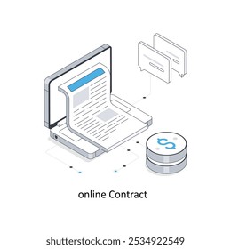 online Contract isometric stock illustration. EPS File stock illustration