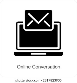 Online Conversation and chat icon concept