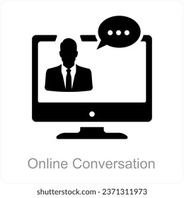 Online conversation and chat icon concept