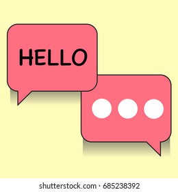 Online conversation dialogue concept. Speech bubbles with text waiting for an answer. Vector illustration