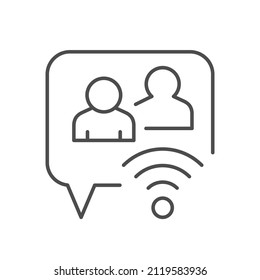 Online conversation line outline icon