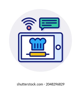 Online Cooking Classes icon in vector. Logotype