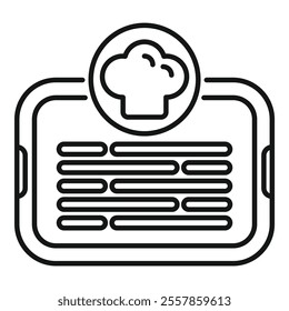 Online cooking course app icon representing the concept of learning culinary arts through digital platforms