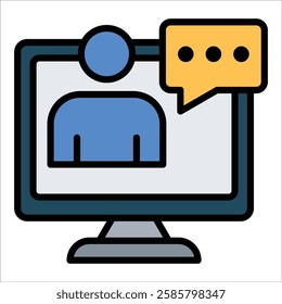 Online Counseling Icon Element For Design