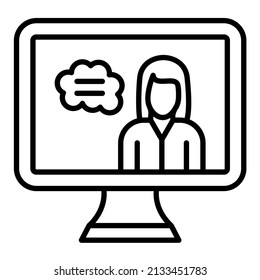 Online Counseling Icon Vector Image. Can Also Be Used For Web Apps, Mobile Apps And Print Media.