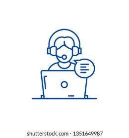 Online Counseling Line Icon Concept. Online Counseling Flat  Vector Symbol, Sign, Outline Illustration.