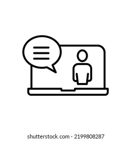 Online Counseling Line Icon. Simple Element Illustration. Online Counseling Concept Outline Symbol Design.