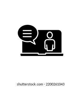 Online Counseling Line Icon. Simple Element Illustration. Online Counseling Concept Outline Symbol Design.