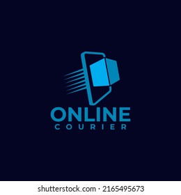 Online courier or expedition vector logo design