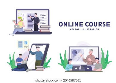 Online-Kurs - Aktivitätsvektorgrafik