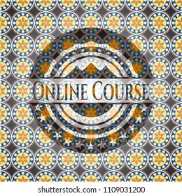  Online Course arabesque emblem. arabic decoration.