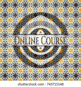 Online Course arabesque emblem background. arabic decoration.