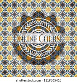 Online Course arabic emblem. Arabesque decoration.