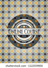 Online Course arabic style emblem. Arabesque decoration.