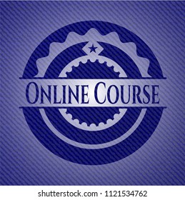 Online Course badge with denim background