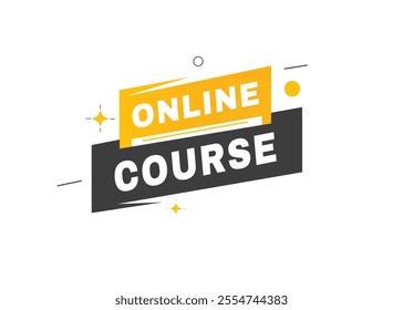 Online course banner vector icon label element. Modern template for announcement, marketing.